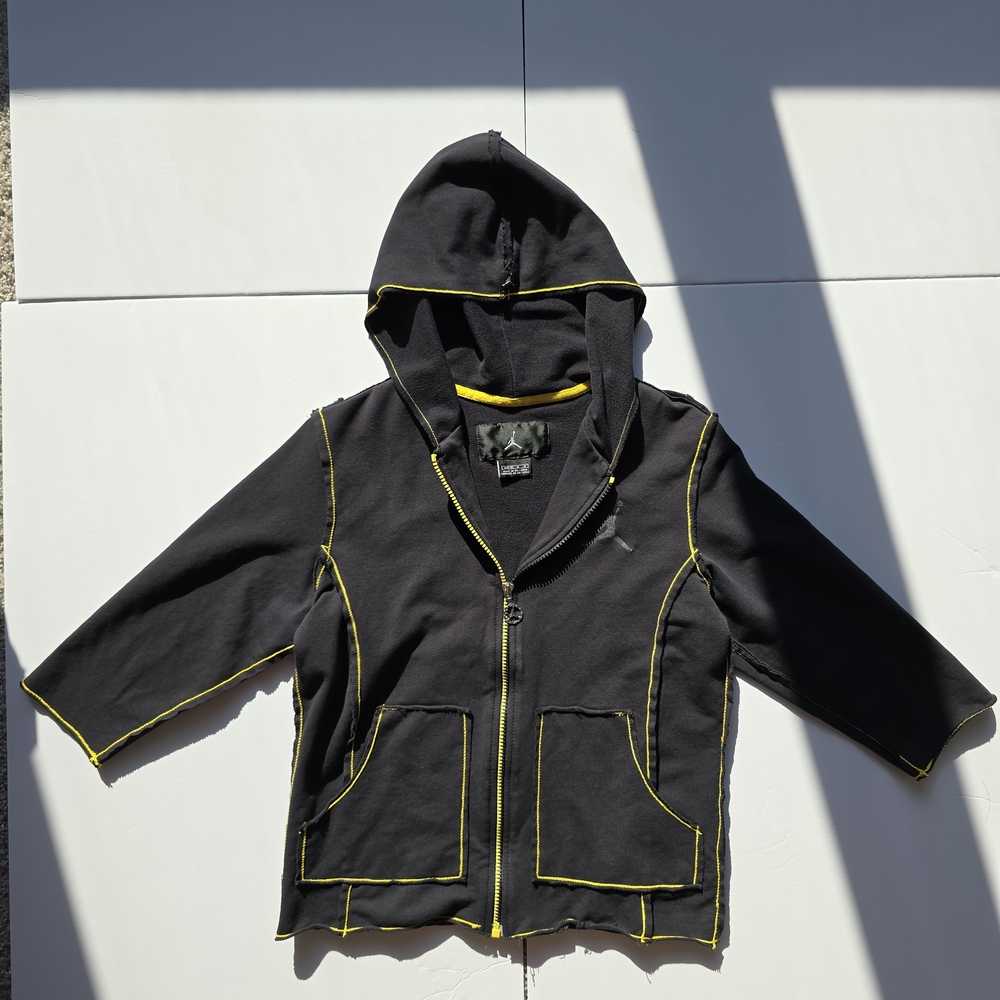 Jordan Hoodie Women's Medium (8 - 10) Black Contrast Stitch Distress Streetwear